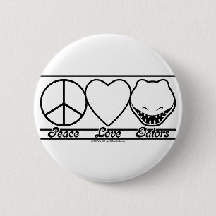 Badge Rond 5 Cm Amour et alligators de paix
