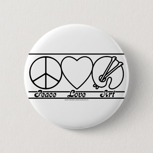 Badge Rond 5 Cm Amour et art de paix (Devant)