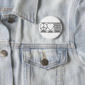 Badge Rond 5 Cm Amour et binaire de paix (En situation)