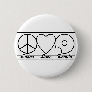 Badge Rond 5 Cm Amour et butées toriques de paix