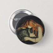 Badge Rond 5 Cm Amour et douleur (Le Vampire) (par Edvard Munch) (Devant & derrière)
