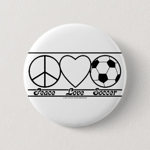 Badge Rond 5 Cm Amour et football de paix