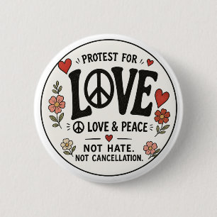 Badge Rond 5 Cm Amour et paix