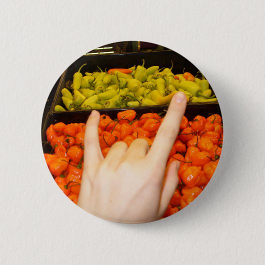 Badge Rond 5 Cm amour et poivrons (Devant)