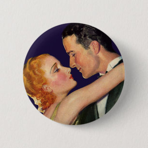 Badge Rond 5 Cm Amour et romance vintage, films rétro d'Hollywood