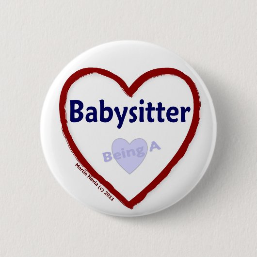 Badge Rond 5 Cm Amour étant une babysitter (Devant)