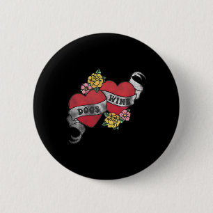 Badge Rond 5 Cm Amour Explicite Pour Chiens Et Style Tatouage Vin