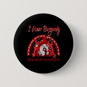 Badge Rond 5 Cm Amour Fleur Gnome Cerveau Aneurysme Sensibilisatio