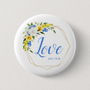 Badge Rond 5 Cm Amour Floral
