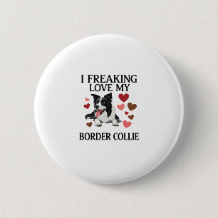 Badge Rond 5 Cm Amour fou pour Border Collie Dog Hearts_1