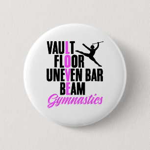 Badge Rond 5 Cm Amour Gymnastique Équilibre Gymnaste Entraîneur de