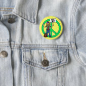 Badge Rond 5 Cm Amour hippie et unité de paix (En situation)