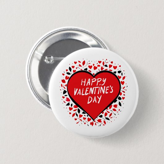 Badge Rond 5 Cm Amour infini à la Saint-Valentin (Devant & derrière)