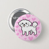 Badge Rond 5 Cm Amour maltais (coupure de chiot) (Devant & derrière)