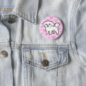 Badge Rond 5 Cm Amour maltais (coupure de chiot) (En situation)