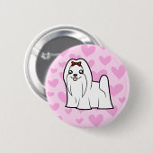 Badge Rond 5 Cm Amour maltais (show cut) (Devant & derrière)