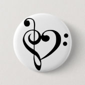 Badge Rond 5 Cm Amour musical (Devant)