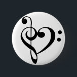 Badge Rond 5 Cm Amour musical<br><div class="desc">Musique,  clef de tréble,  clef de basse...  j'adore la musique !</div>