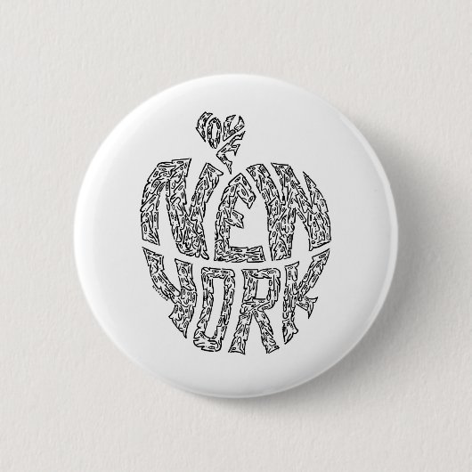 BADGE ROND 5 CM AMOUR NEW YORK (Devant)