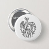 BADGE ROND 5 CM AMOUR NEW YORK (Devant & derrière)