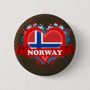 Badge Rond 5 Cm Amour Norvège du cru I