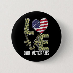 Badge Rond 5 Cm Amour Notre Jour Des Anciens Combattants Fier Drap