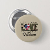 Badge Rond 5 Cm Amour Notre Jour des anciens combattants Fier Jour (Devant & derrière)