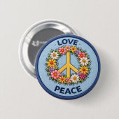 Badge Rond 5 Cm Amour Paix (Devant & derrière)