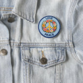 Badge Rond 5 Cm Amour Paix (En situation)