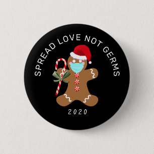 Badge Rond 5 Cm Amour répandu pas les germes drôle pain d'épice