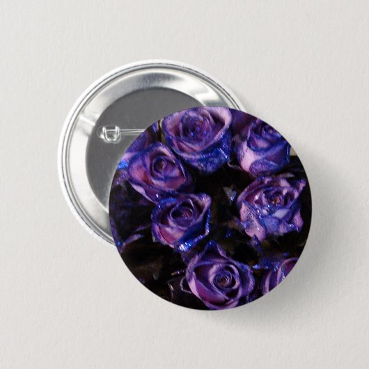 Badge Rond 5 Cm Amour romantique violet Valentine Parties scintill (Devant & derrière)