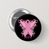 Badge Rond 5 Cm Amour rose de ruban (Devant & derrière)