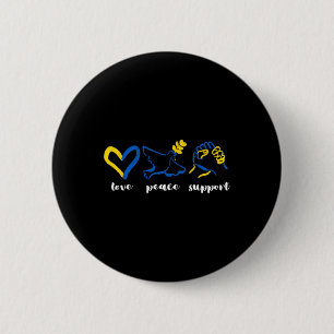Badge Rond 5 Cm Amour Soutien Paix Ukraine Sensibilisation Cœur Un