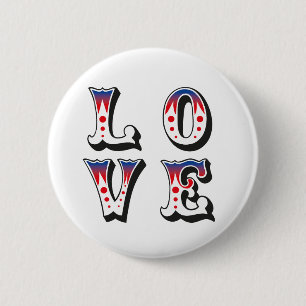 Badge Rond 5 Cm Amour - Style de cirque vintage carnaval