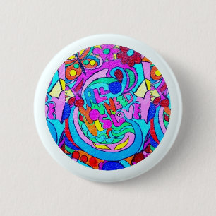 Badge Rond 5 Cm amour super hippie