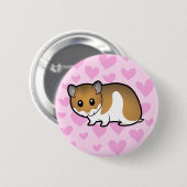 Badge Rond 5 Cm Amour syrien de hamster (Devant & derrière)