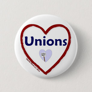 Badge Rond 5 Cm Amour : Unions - Bouton