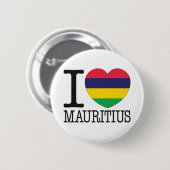 Badge Rond 5 Cm Amour v2 des Îles Maurice (Devant & derrière)