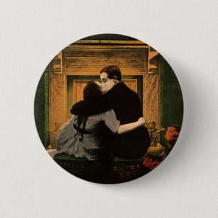 Badge Rond 5 Cm Amour vintage et romance, foyer romantique Kiss