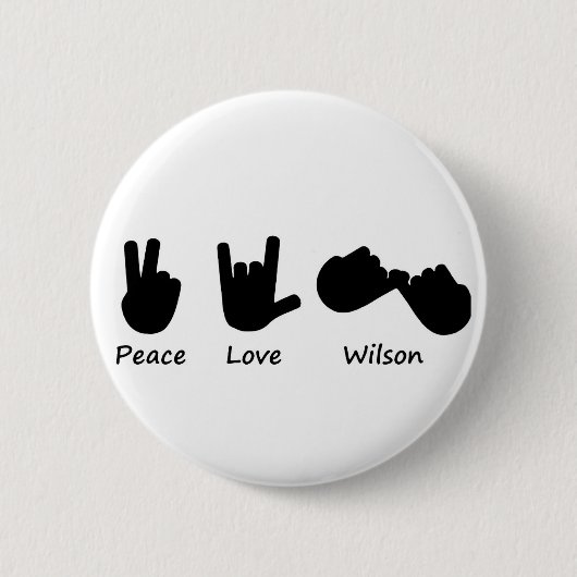 Badge Rond 5 Cm Amour Wilson de paix (Devant)