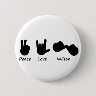Badge Rond 5 Cm Amour Wilson de paix