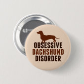 Badge Rond 5 Cm Amoureux Dachshund (Devant & derrière)