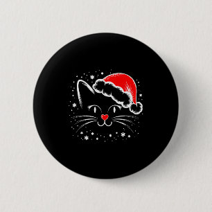 Badge Rond 5 Cm Amoureux de chats de Noël Santa mignons hommes fem