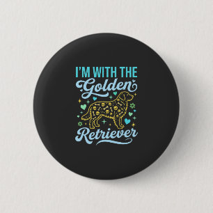 Badge Rond 5 Cm Amoureux de Golden Retriever Motif Crâne Halloween