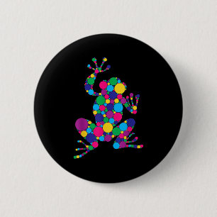 Badge Rond 5 Cm Amoureux de grenouilles amusantes Polka Dot Art St