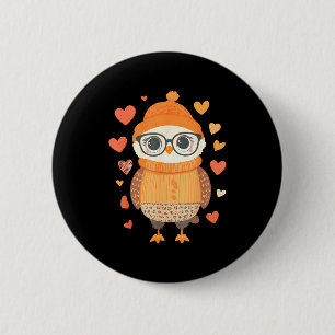Badge Rond 5 Cm Amoureux de hibou cœur filles Saint-Valentin femme