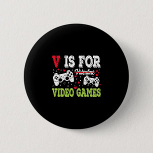 Badge Rond 5 Cm Amoureux de jeux vidéo drôles pour la Saint-Valent