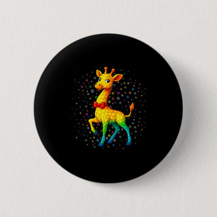 Badge Rond 5 Cm Amoureux de la Girafe Pois heureux Dot Day Boys