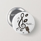 Badge Rond 5 Cm Amoureux de la musique (Devant & derrière)