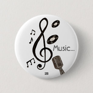 Badge Rond 5 Cm Amoureux de la musique